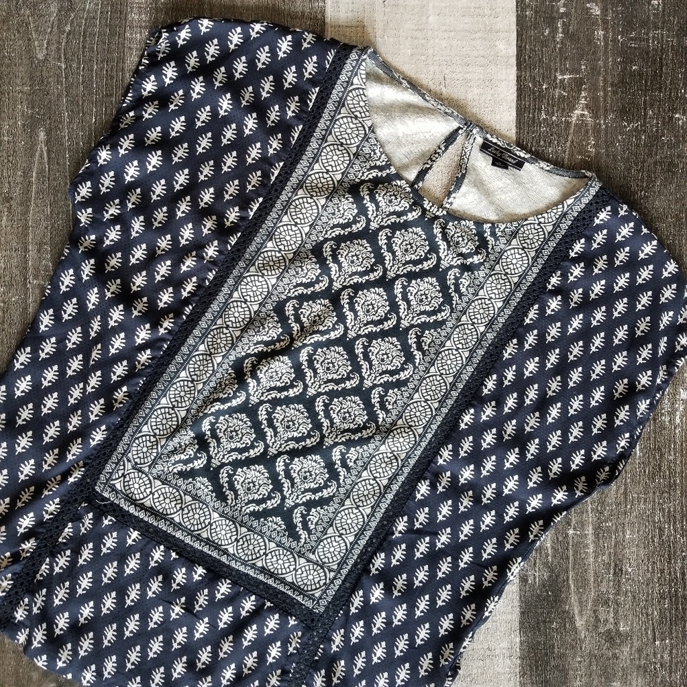 Lucky Brand | NWOT Printed Woven Mix Top